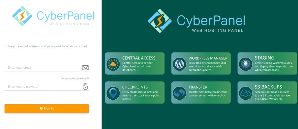 เข้าสู่ระบบ CyberPanel