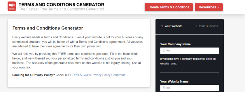 termes-et-conditions-générateurs-outil-gratuit