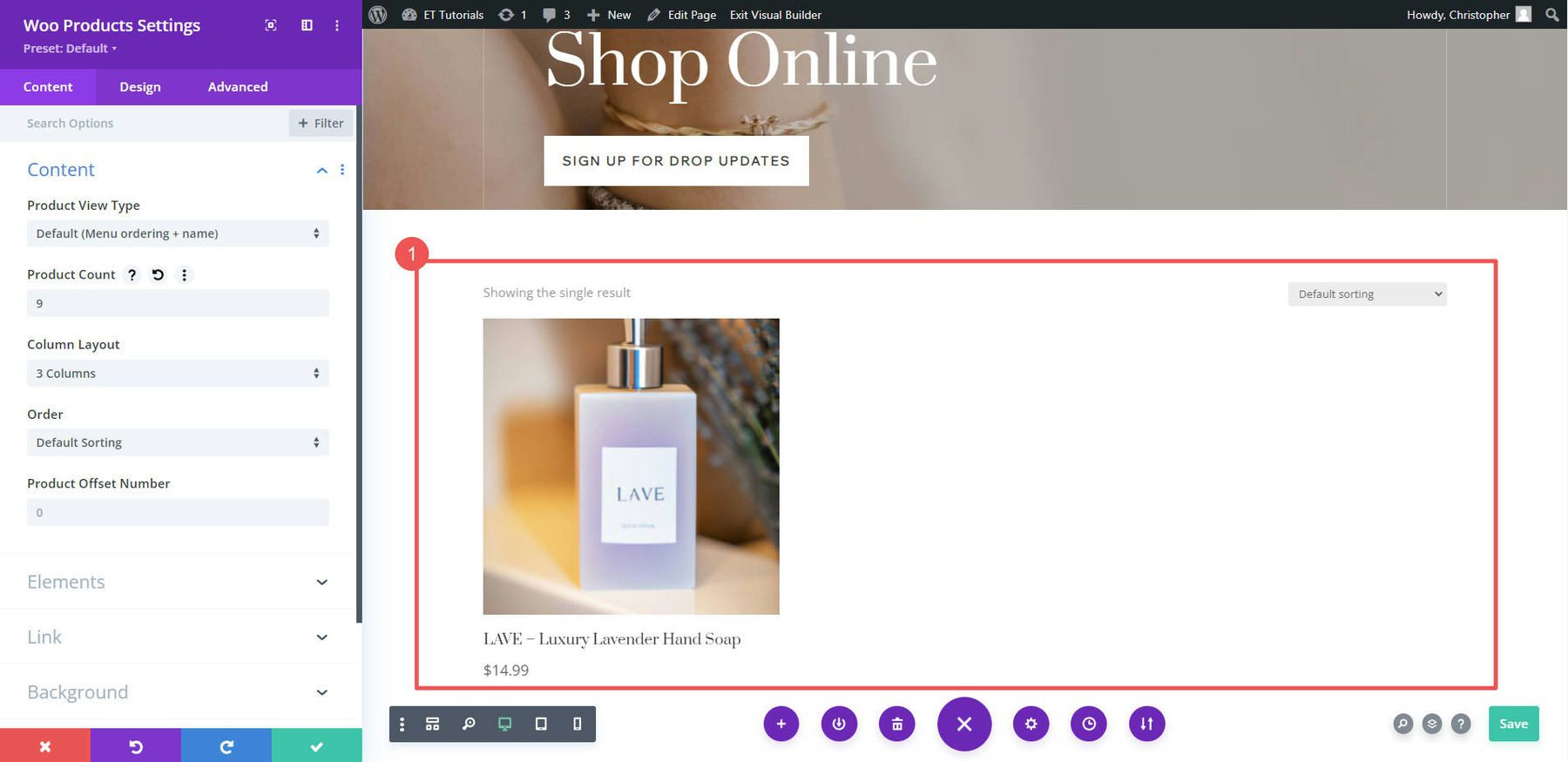 Produk ke Halaman dengan Divi - Langkah 5