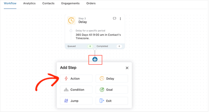 Adding an anniversary action to a WordPress automation