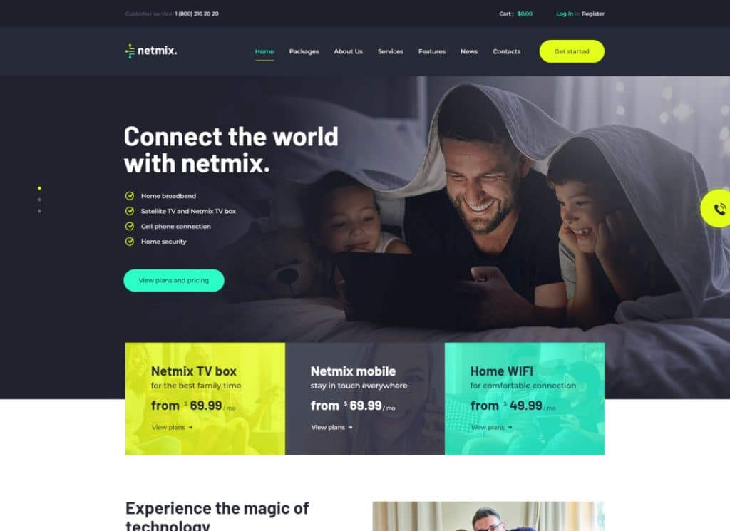 Netmix | Tema WordPress Penyedia Internet Broadband & Telekomunikasi