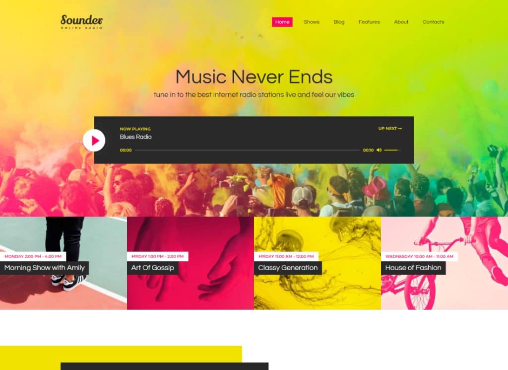 Sounder - Tema WordPress Stasiun Radio Internet Online