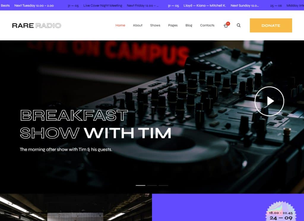 Rare Radio - Stasiun Radio Musik Online & Tema WordPress Podcast