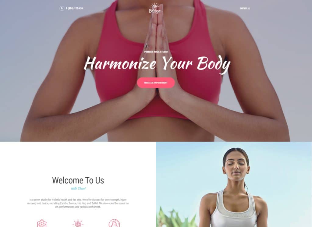 BeYoga - ธีม WordPress ของ Yogastudio & Gym