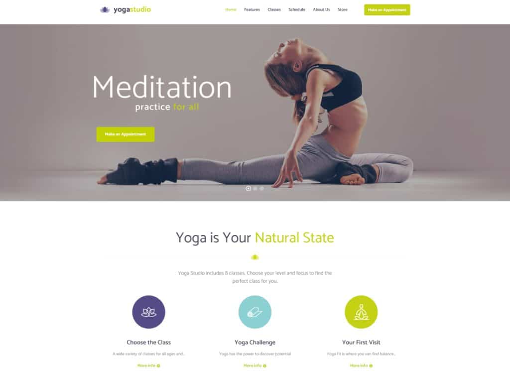 Yogastudio - ธีม WordPress ยิมและการดูแลสุขภาพ