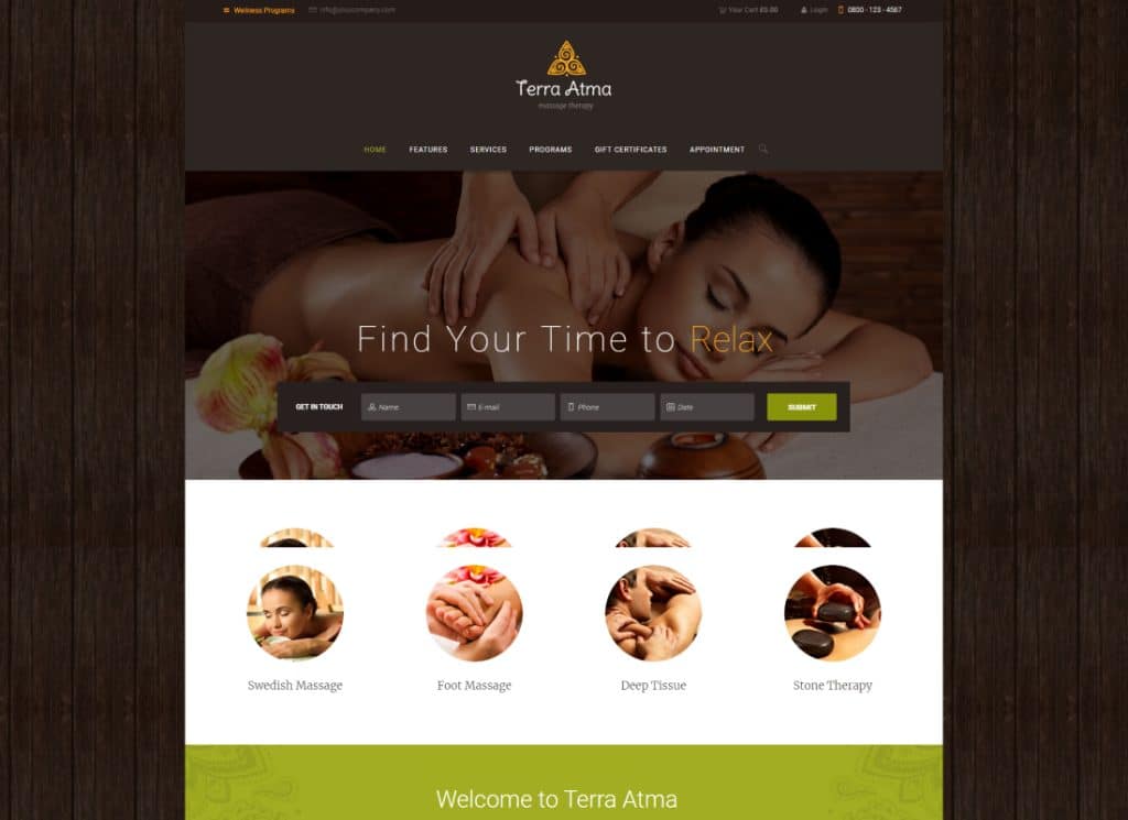 Terra Atma - สปาและร้านนวดธีม WordPress เพื่อสุขภาพ