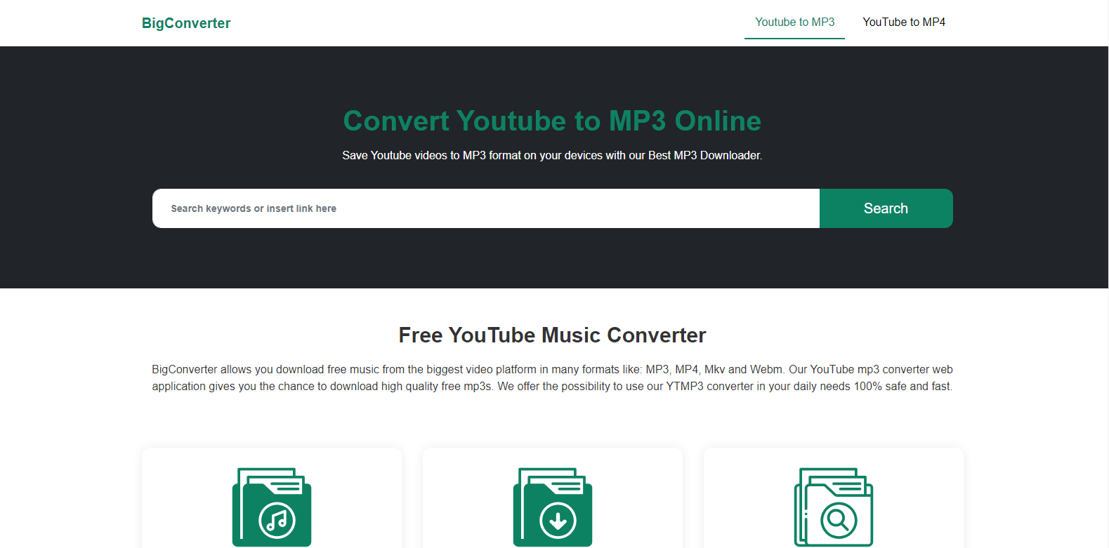 BigConverter: 온라인에서 YouTube를 MP3로 변환