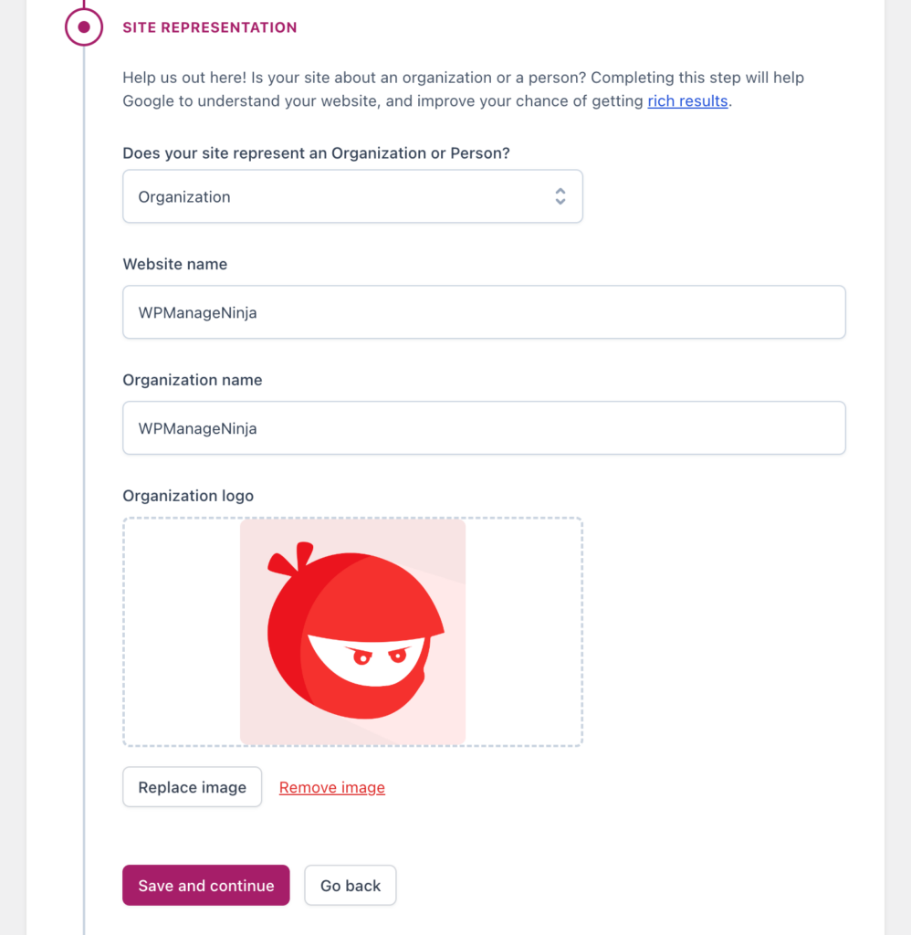 Yoast - Tambahkan detail situs Anda