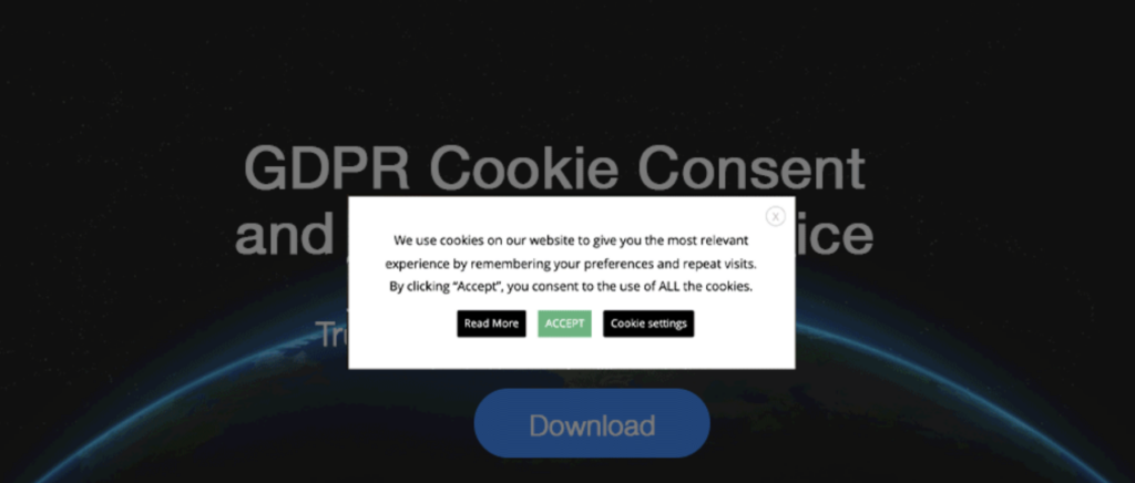 tangkapan layar persetujuan cookie gdpr