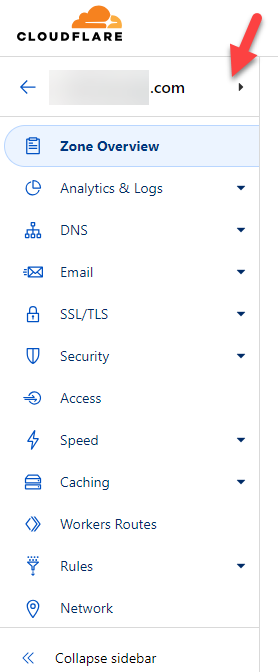 Opciones de Cloudflare