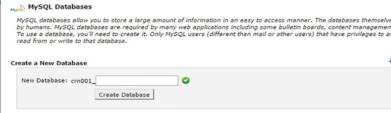 Crear nueva base de datos