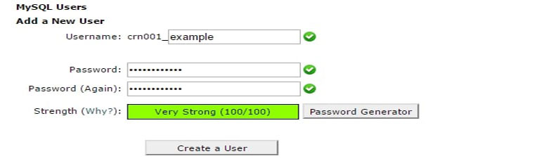 إنشاء مستخدم MySQL