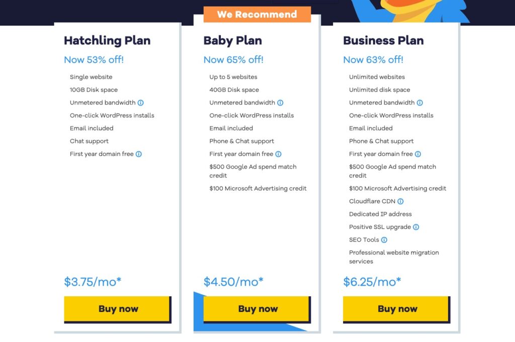 تسعير Hostgator