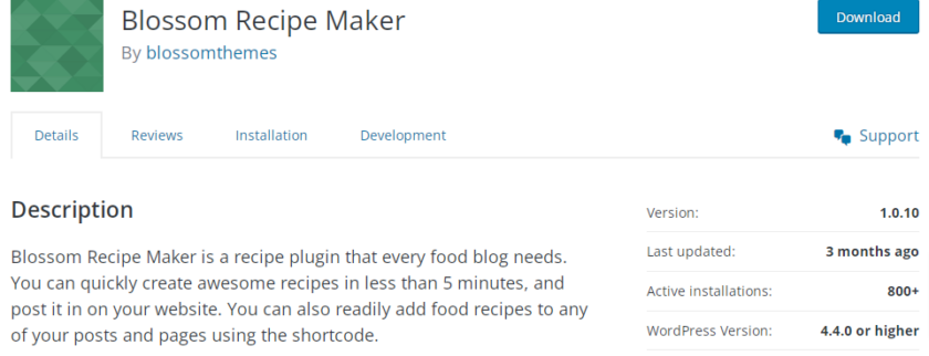 plugin blossom-wp-recipe-maker