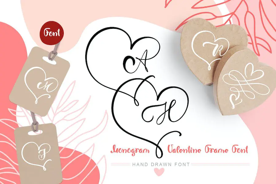 Monogram Heart Flourish -