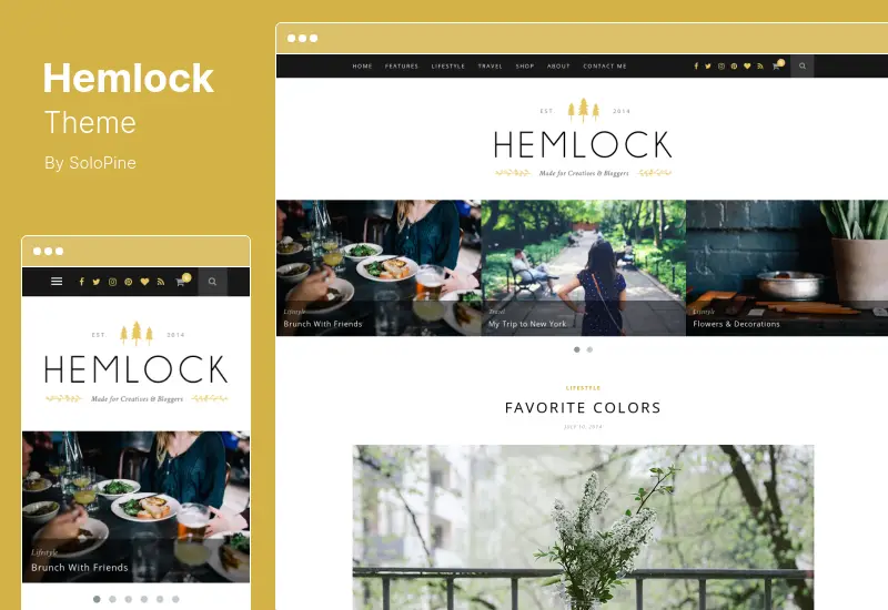 Hemlock 主題 - 響應式博客 WordPress 主題