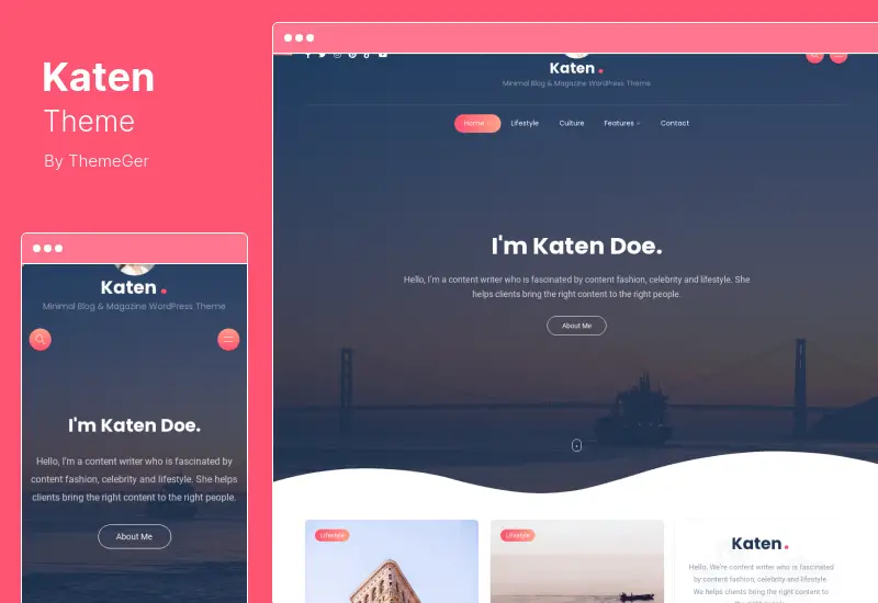 Katen Theme - 블로그 매거진 WordPress Theme