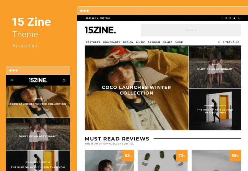 15Zine Theme - Revista Jornal Blog Notícias Tema WordPress