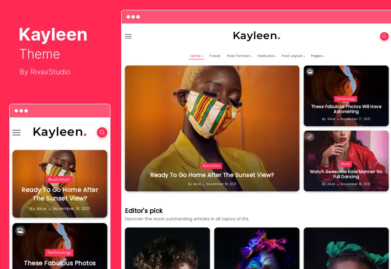 Kayleen Theme - Tema de WordPress para blog y revista