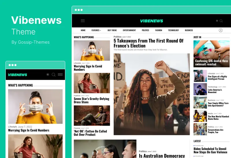 Tema Vibenews - Tema WordPress de revista de notícias digitais