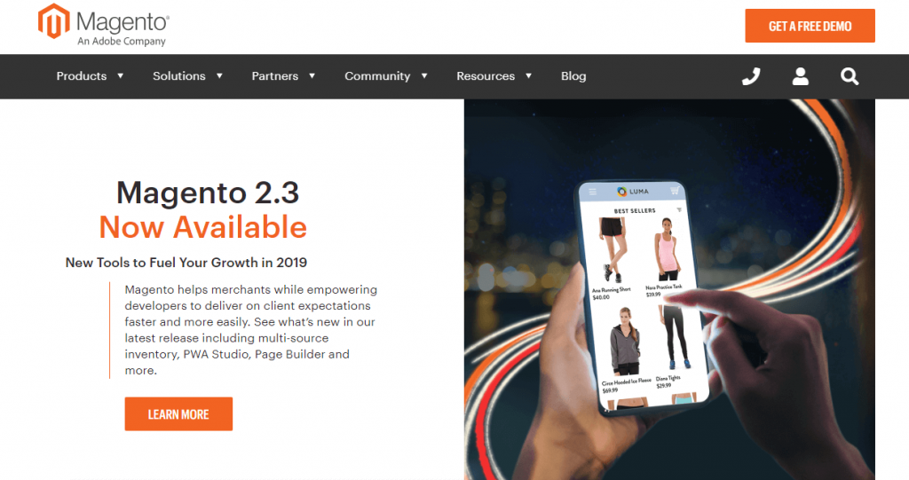 Descripción general de la página de inicio de Magento: la mejor plataforma de comercio electrónico