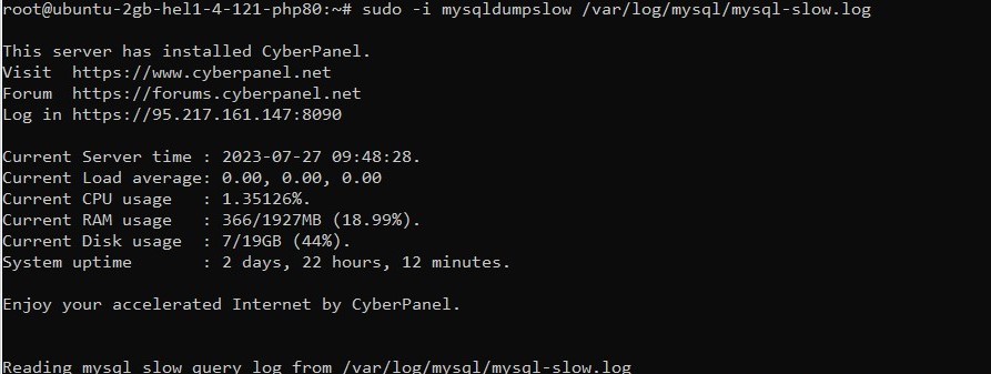 Leer el registro de consultas lentas de MySQL