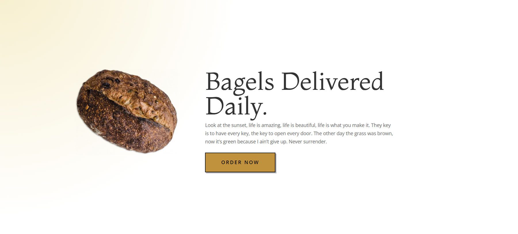 Divi Bagel Shop Terinspirasi Desain Call to Action