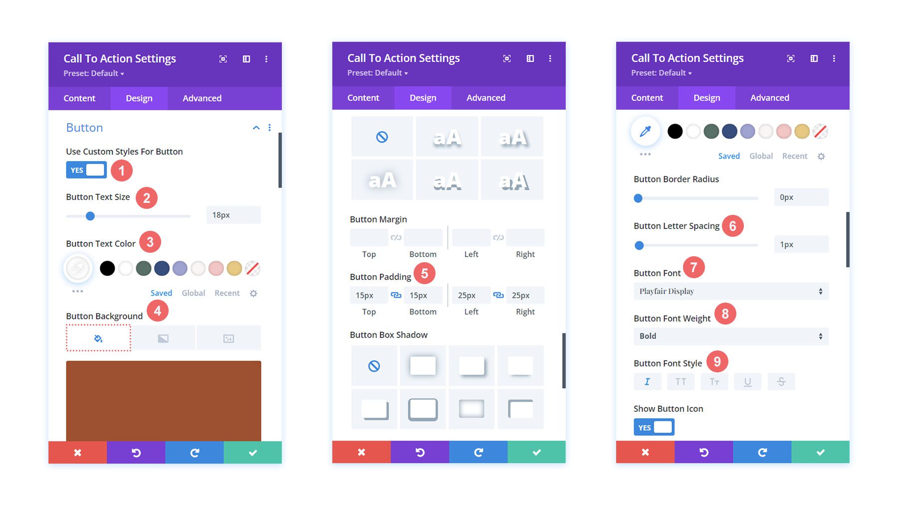 Configuración de botones para el módulo de llamada a la acción