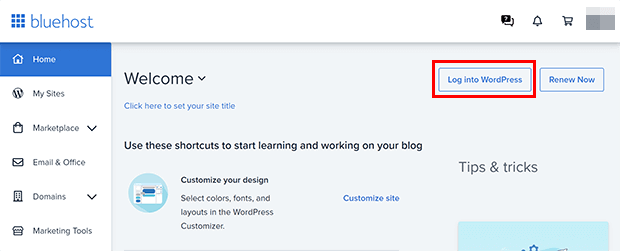 bluehost WordPress 登录