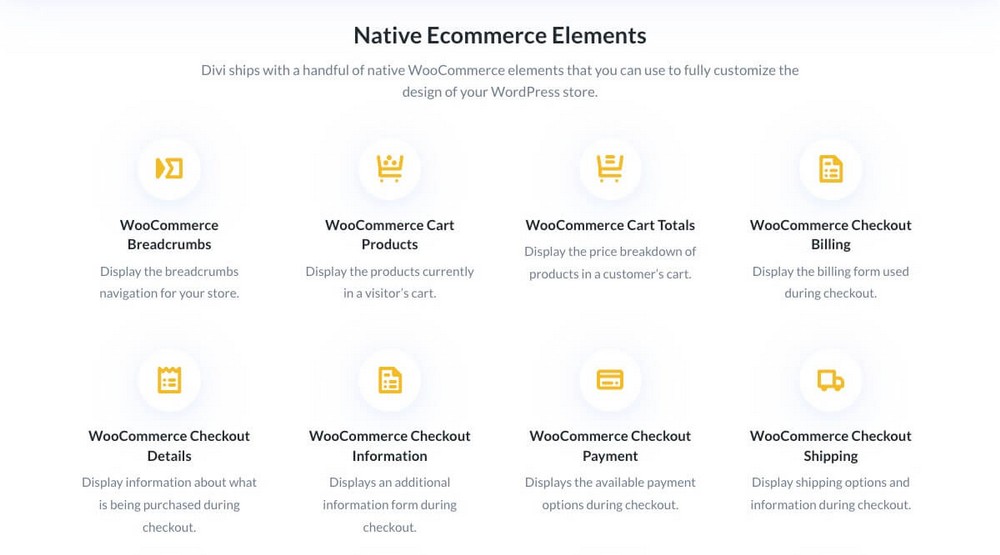 WooCommerce 元素 Divi