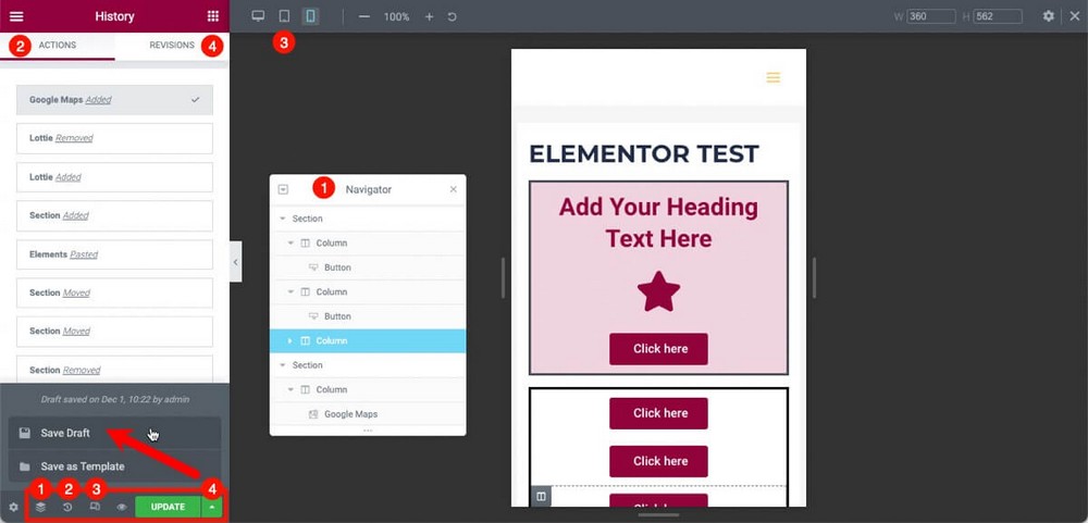 导航器历史记录和其他有用的 Elementor 工具