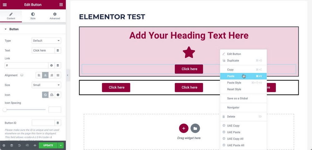 双击 Elementor