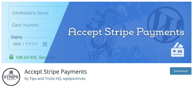 接受 Stripe 付款横幅