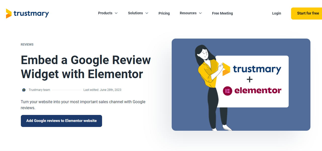 Elementor Google 评论小部件