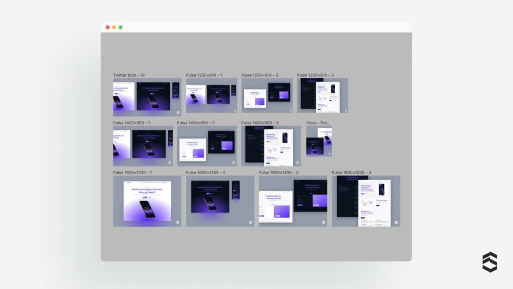 Configuración completa del sitio de marcos con el diseño que se muestra anteriormente