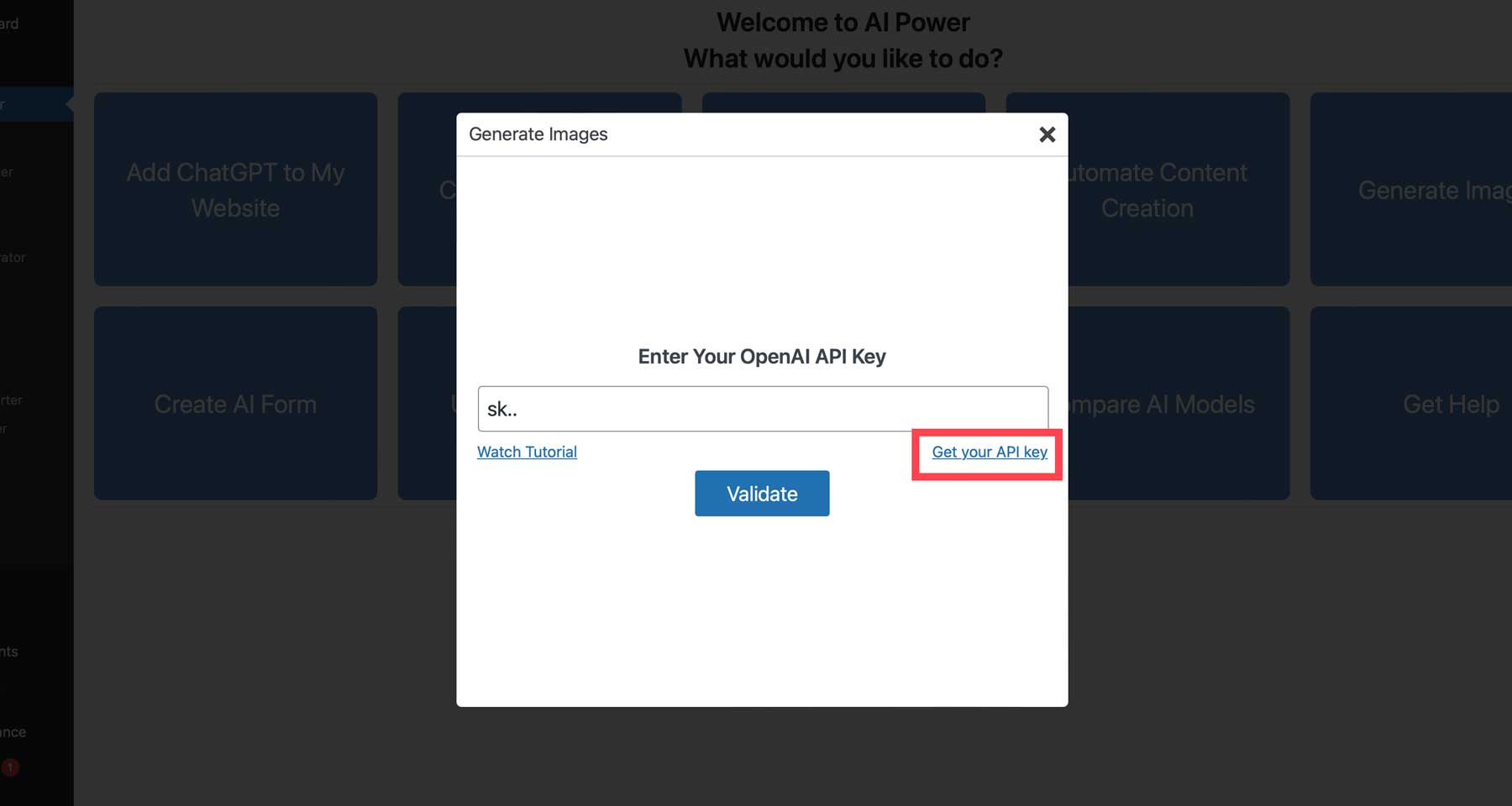 AI görüntüleri wordpress oluşturun