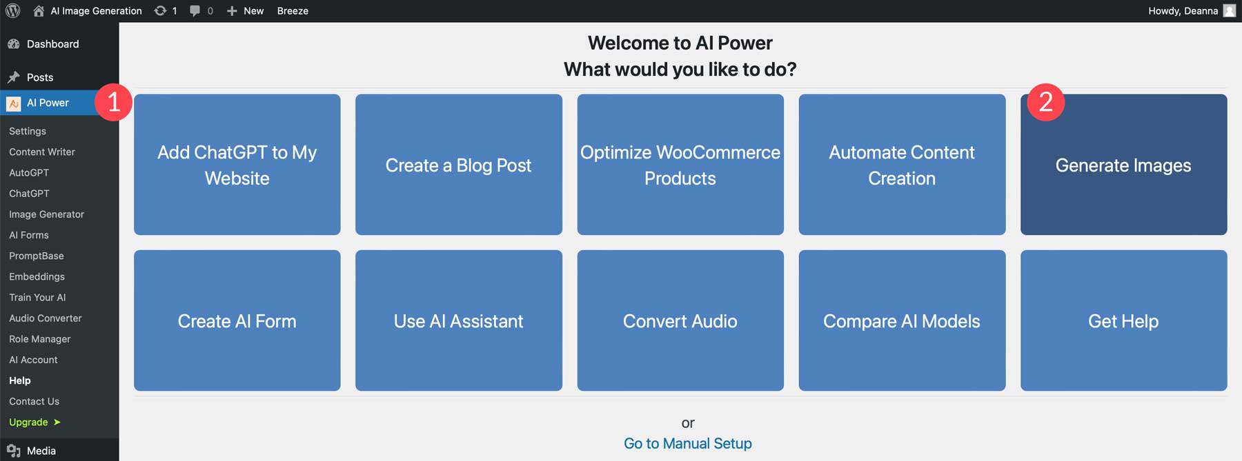 impostare AI Power