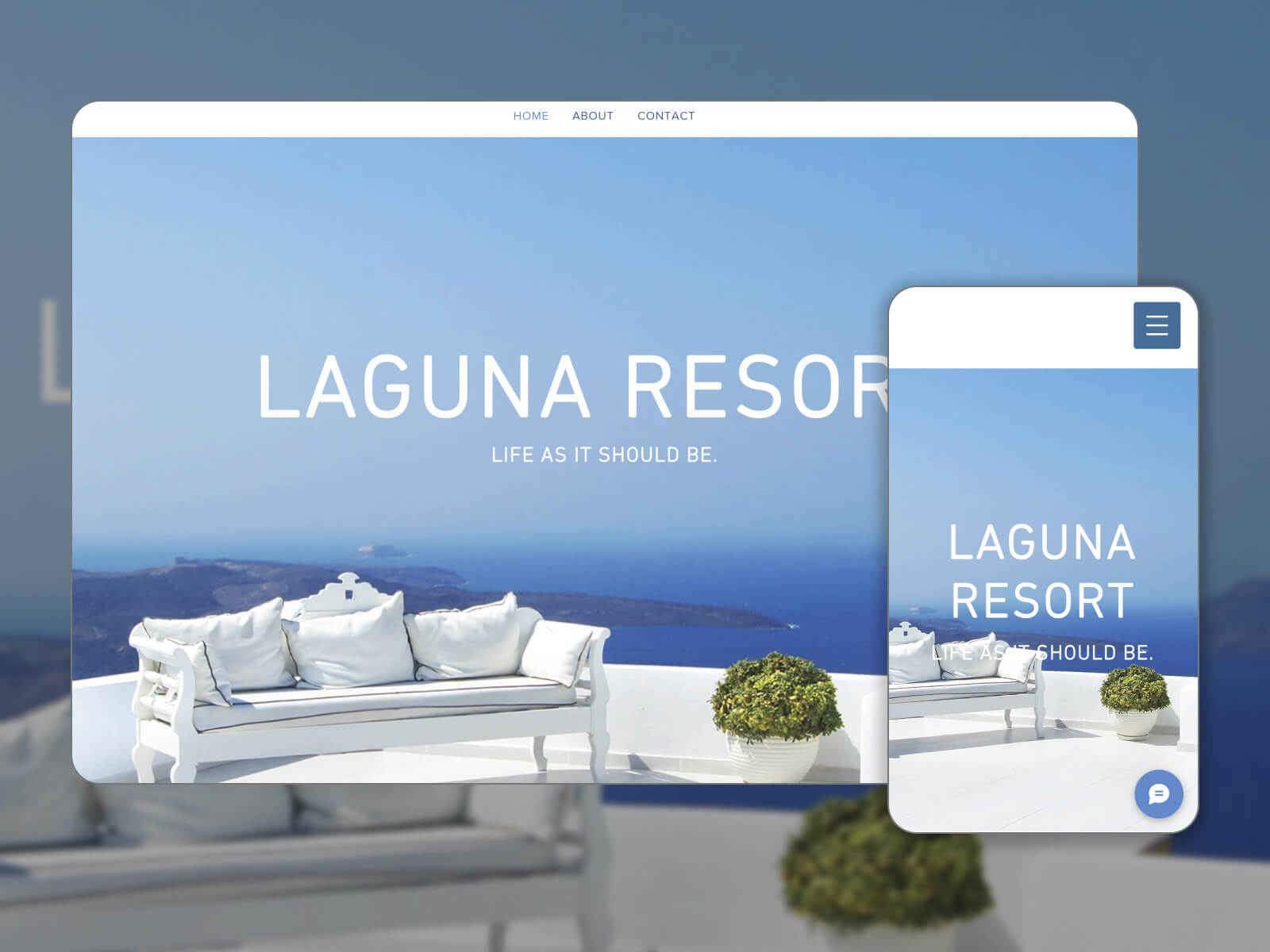 LAGUNA RESORT 插图 - 用于在线酒店预订平台的专业 WordPress 主题，采用白烟、lightslategray、lightsteelblue、slategray 和 darkslategray 颜色混合