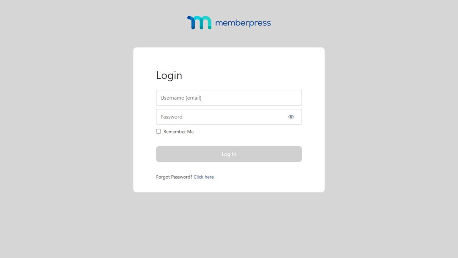 หน้าเข้าสู่ระบบ MemberPress เริ่มต้น