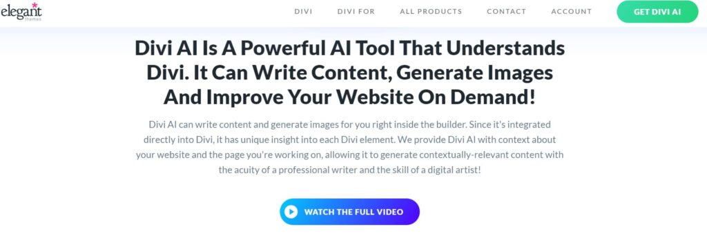 Divi AI ホームページ