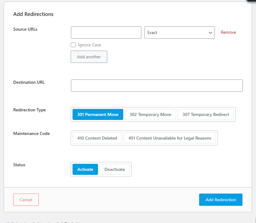 gestionnaire de redirection - Modifier le préfixe de base de la catégorie WordPress