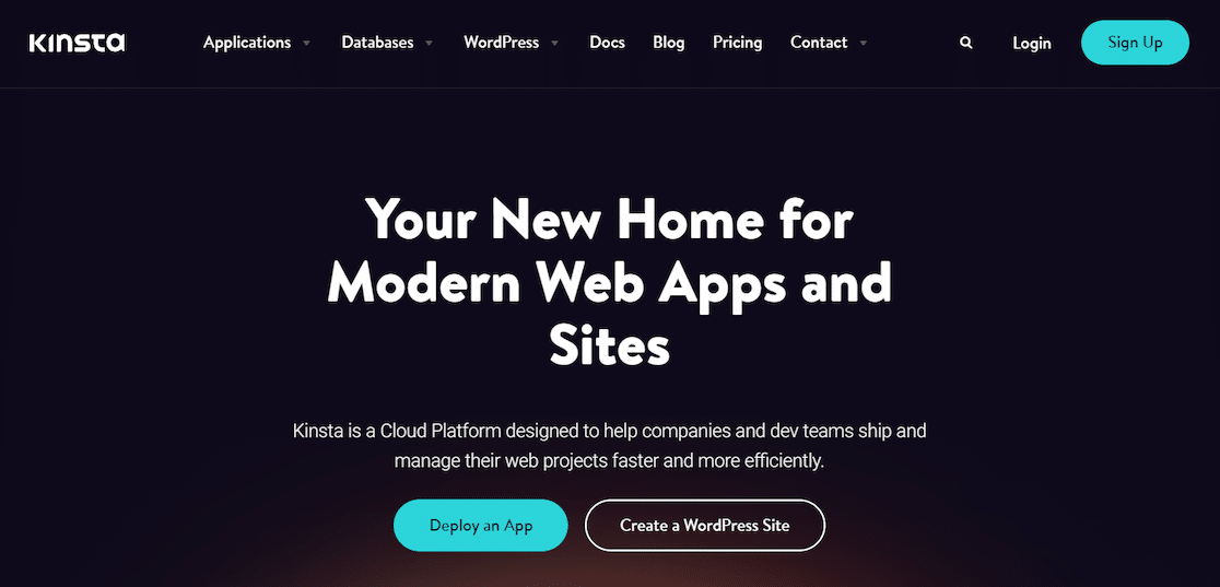 Kinsta homepage