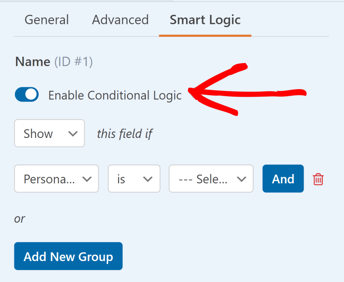 Enable Conditional Logic