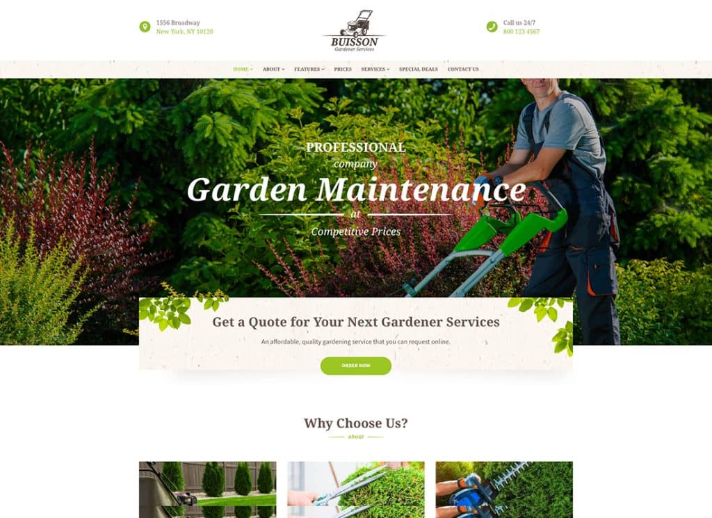 Buisson – WordPress-Theme für Garten- und Landschaftsbaudienstleistungen