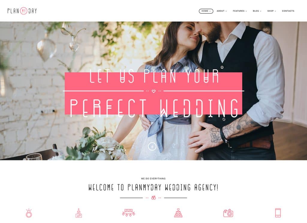 Plan My Day — WordPress тема для агентства по планированию свадеб и мероприятий