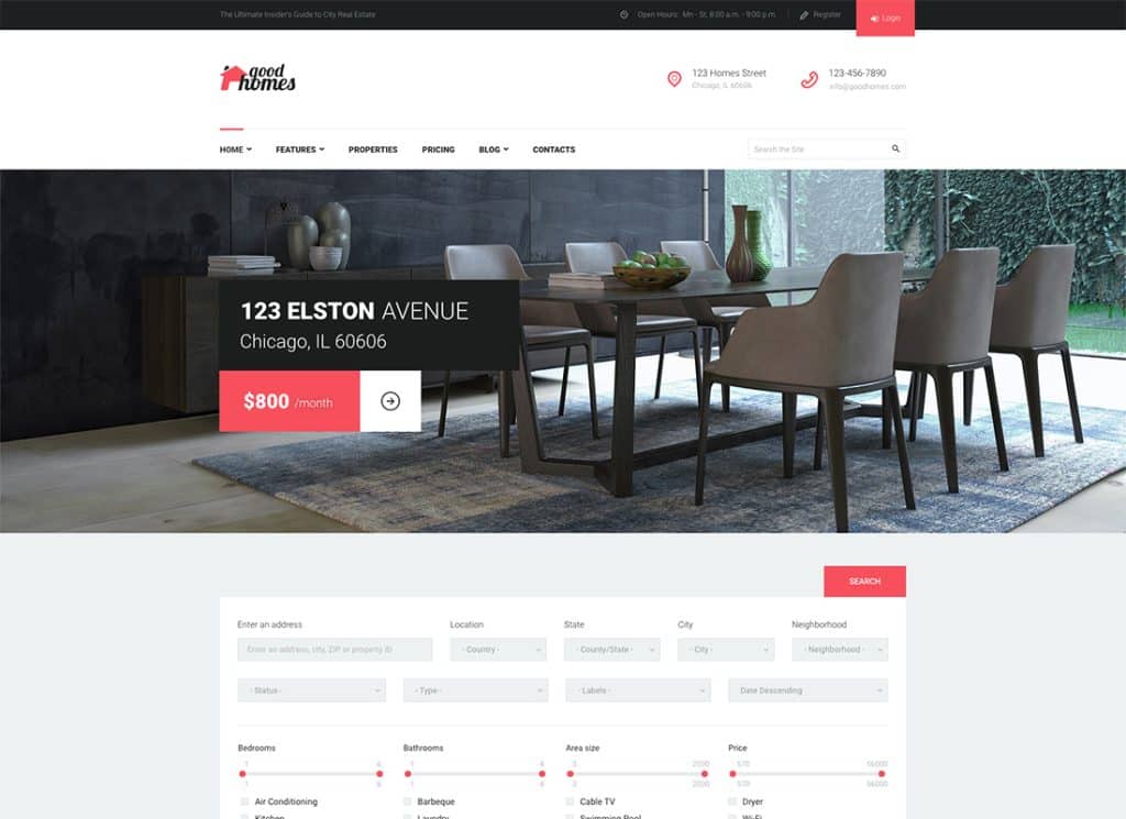 Good Homes - Tema WordPress immobiliare