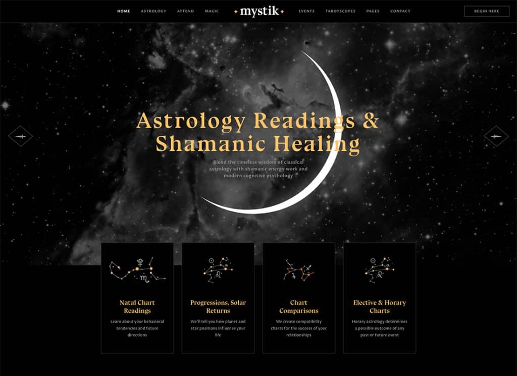 Mystik – WordPress-Theme für Wahrsagerei mit Astrologie und esoterischem Horoskop