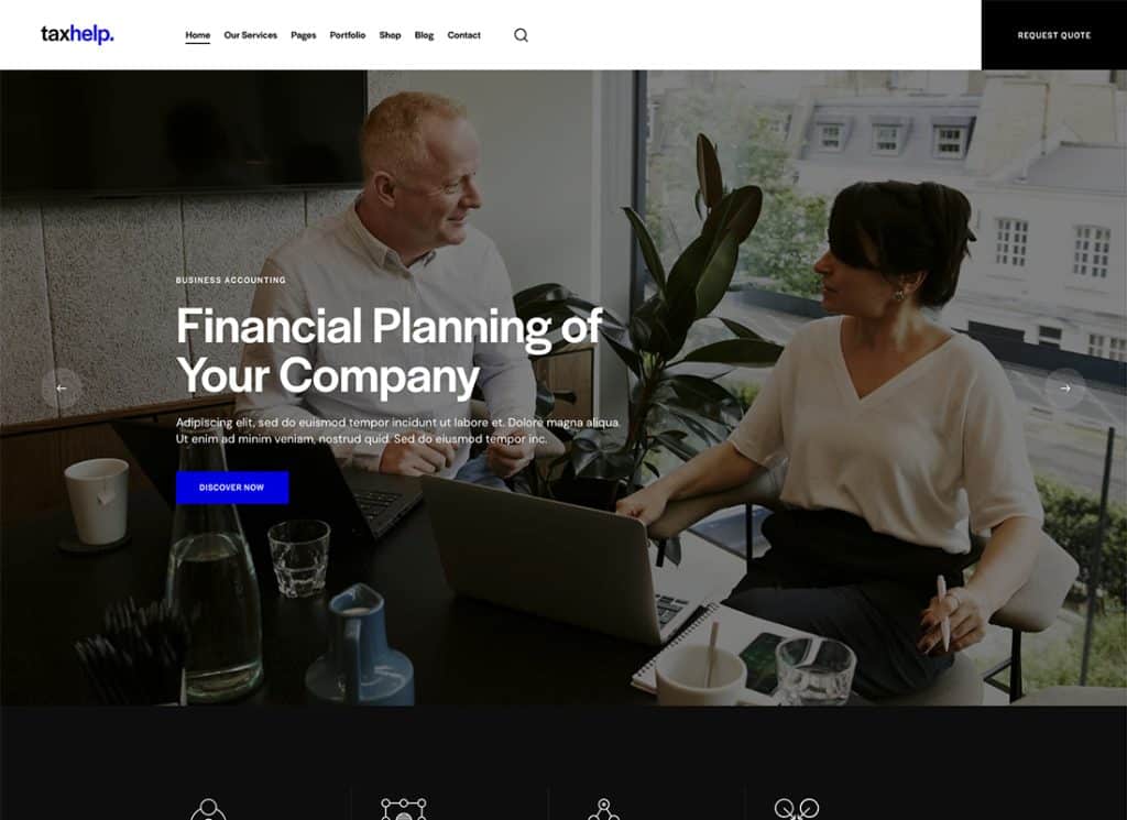 Ajuda fiscal - Tema WordPress de consultor financeiro e de contabilidade empresarial