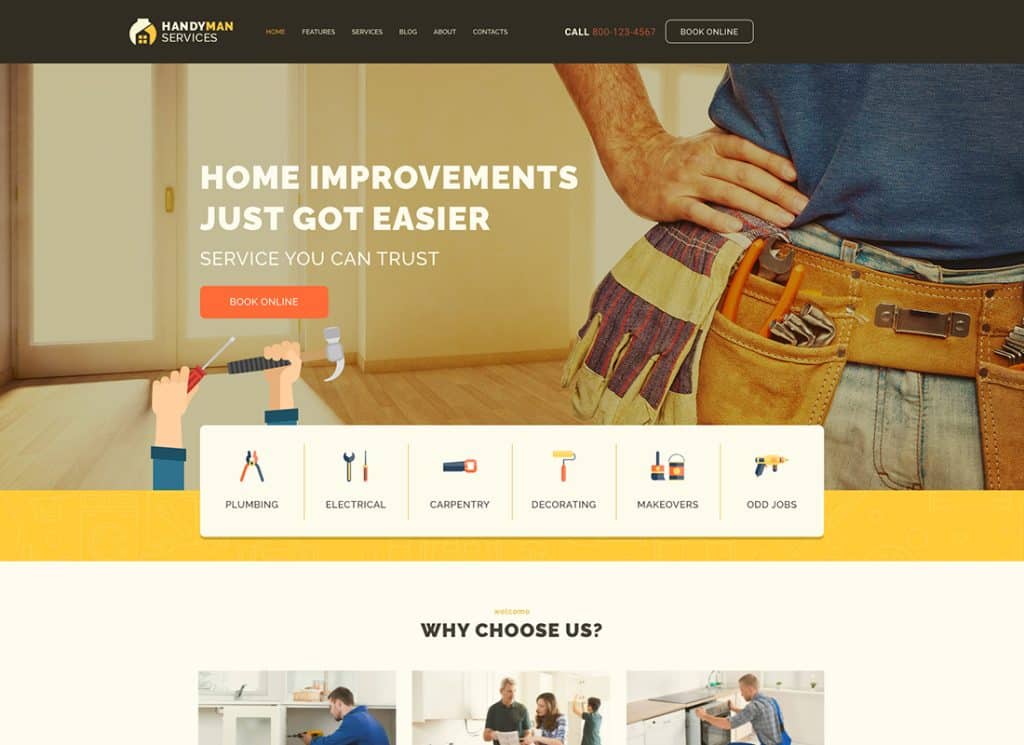 Handyman - 建築和維修服務建築 WordPress 主題