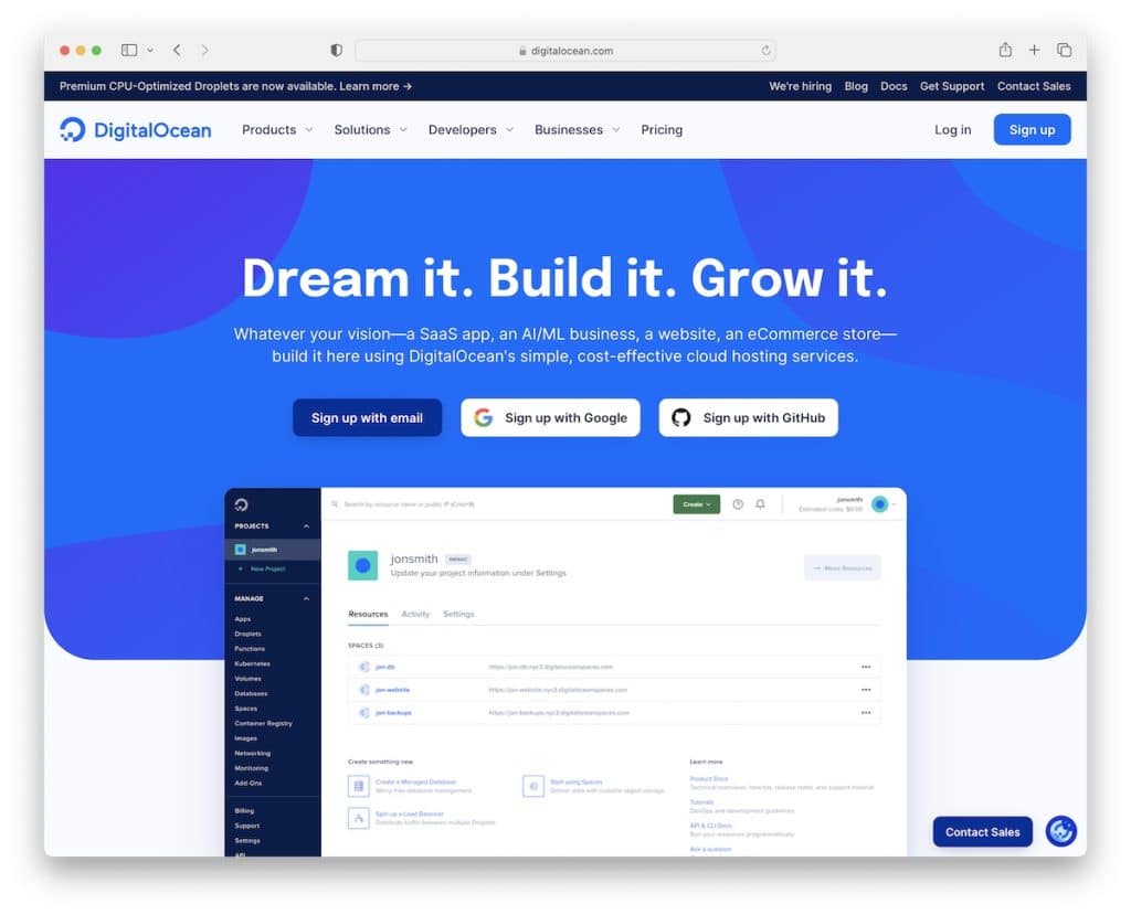 hébergement cloud pas cher digitalocean